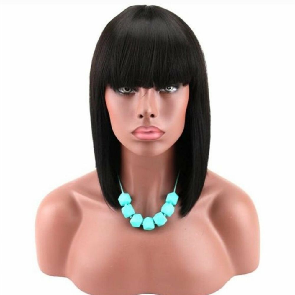 🆕️ Kalyss Yaki Black Short Bob Wig With Bangs Synthetic - Picture 7 of 12